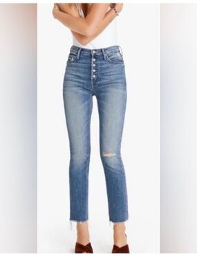 MOTHER Pixie Dazzler Ankle Fray Popism